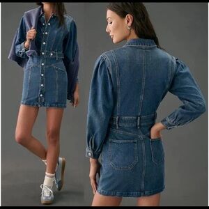 Mother superior the Batwing Tab mini denim dress